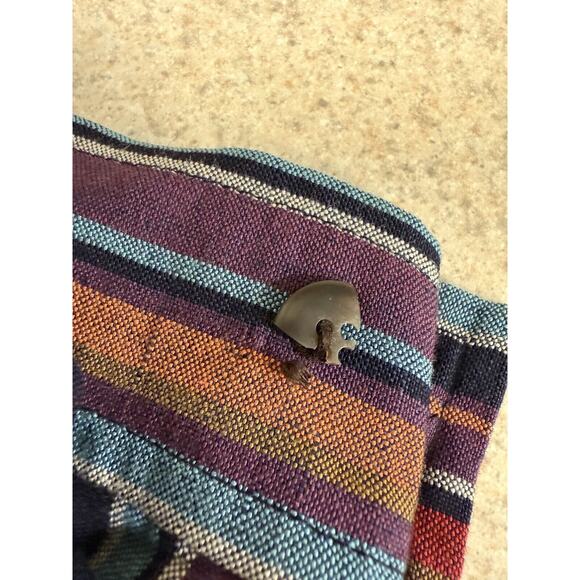 Evan Picone Shaket Blouse Sz 1 X Striped Long Sleeve Boho Western Crop Top - Picture 9 of 13